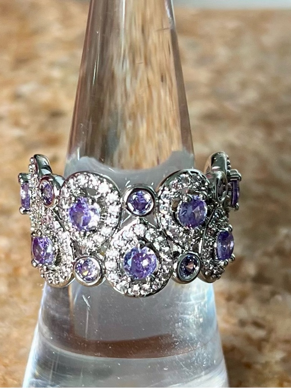 BP Purple Amethyst Topaz on Rhodium Sz 7 Ring